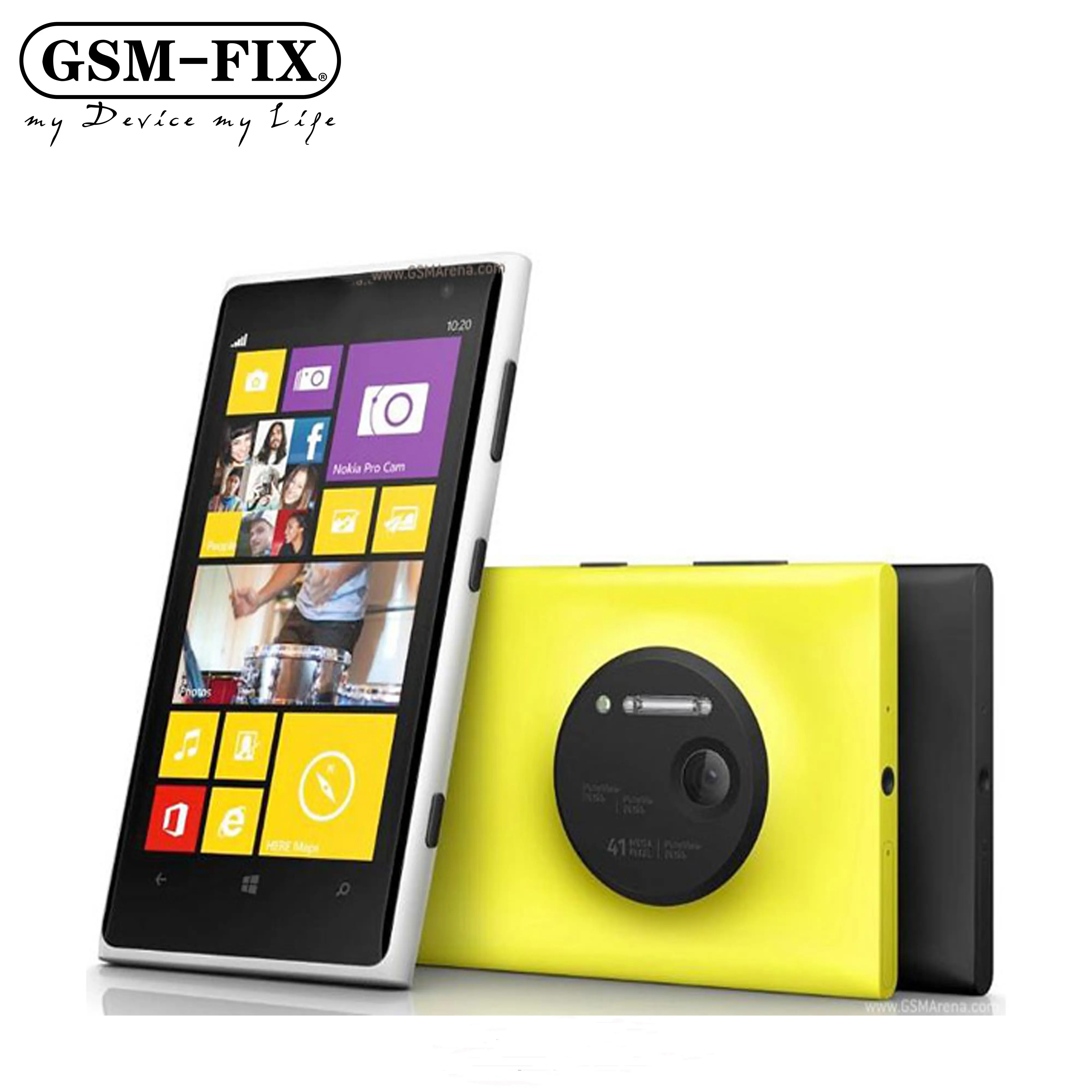 GSM-FIX pour Nokia Lumia 1020 Dual Core 4.5 "41MP 32GB ROM 2GB RAM fenêtre 8 OS 2G 3G 4G téléphones mobiles