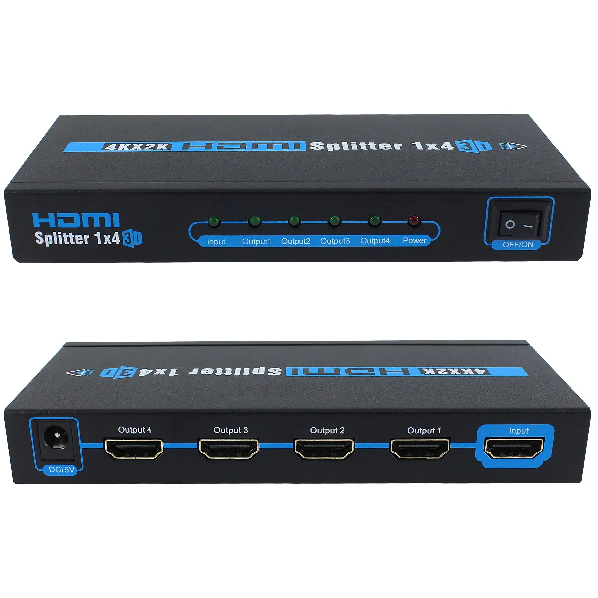 Hochgeschwindigkeits-HDMI-Splitter 1 in 4 aus 4k HDMI-Splitter 1x4 unterstützt 3D Ultra HD 4K 2K @ 60HZ 18 Gbit/s 2.0 HDMI-Splitter