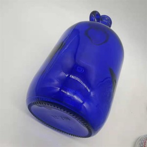 大容量蓝色/琥珀色/透明5升卡博伊红酒玻璃瓶，带盖手柄