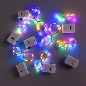 Cadena de luces Led de Navidad Decoración de árbol Cadena de cobre LED Luz de hadas intermitente con caja de batería de botón - Product Image 2