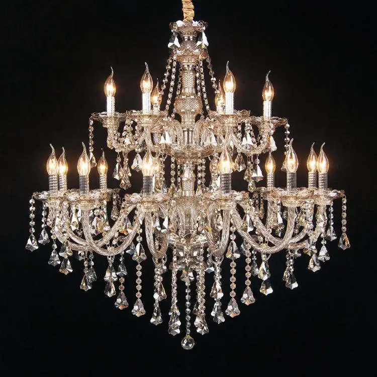 Custom murano glass led lights lighting chandelier high ceiling dining room luxury large modern maria theresa crystal chandelier