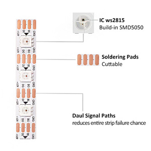 Ws2815 led şerit 12v dijital bireysel adresli çift veri sinyalleri smd 5050 DC12V 60 LEDs 144 piksel LED şerit işık ws2815 - Product Image 6