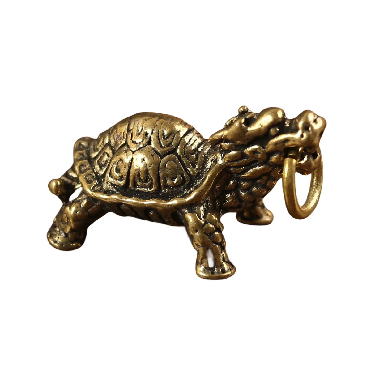 Venta caliente chino dragón tortuga estatua bronce sólido ornamento Metal latón escultura fundición