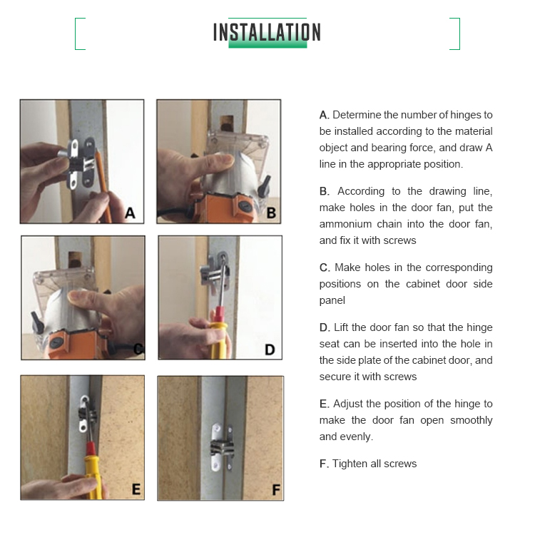 Doorplus 180 degree Hidden Folding Door Hinge Concealed Door Hinge For Flush Door
