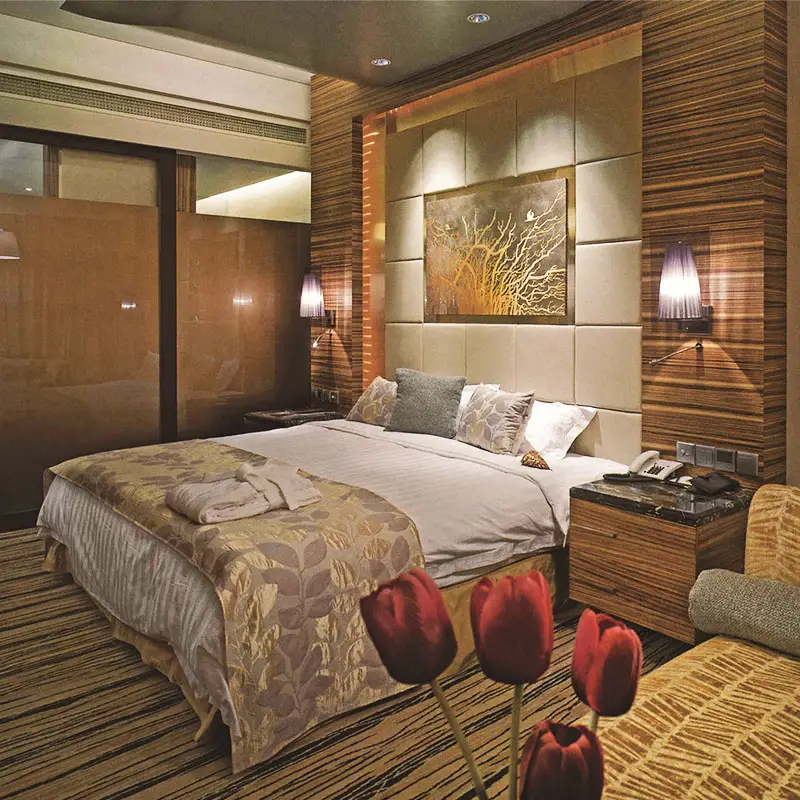 Lits italiens 5 étoiles de luxe au design Offre Spéciale Chambre à coucher intelligente en MDF haute brillance Meubles royaux en bois massif