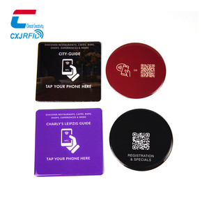 Venta de fábrica, etiqueta NFC, Chip incrustado, forma personalizada, enlace de código QR, pegatinas de tarjeta de revisión de Google - Product Image 4