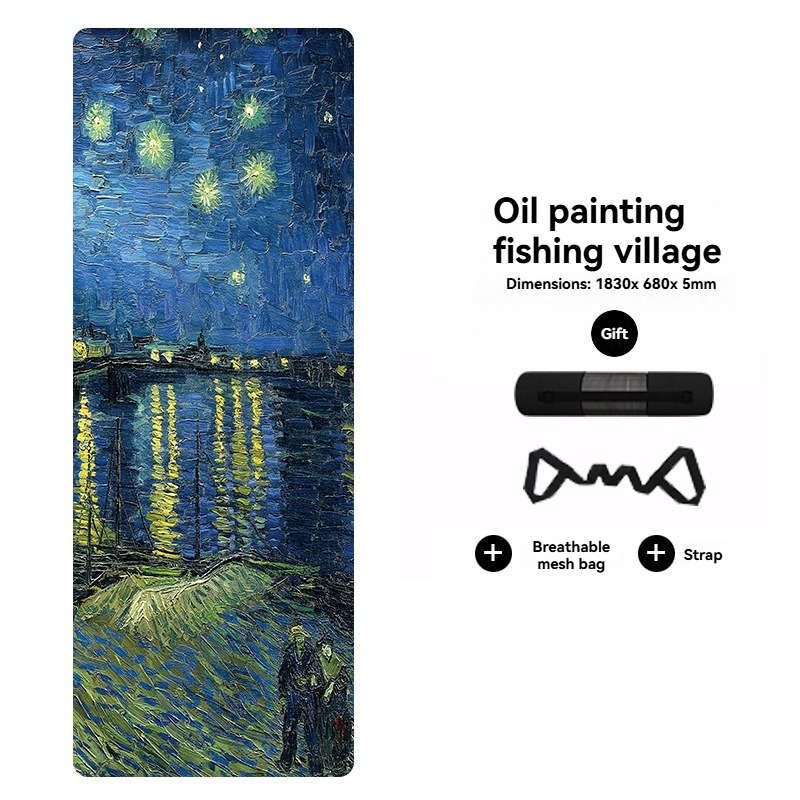 Oil painting fishing village