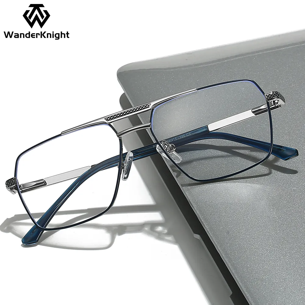 2024オリジナルデザイナーファッション金属眼鏡フレーム男性用眼鏡フレームアンチブルーライトメガネフレーム