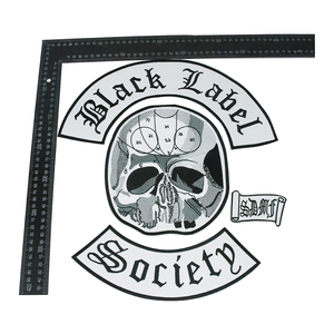 Đen Biker Nhãn Xã Hội Biker Trở Lại Vest Quần Áo Skull Head Rocker Các Bản Vá Lỗi Rock Và Punk Thêu Các Bản Vá Lỗi - Product Image 3