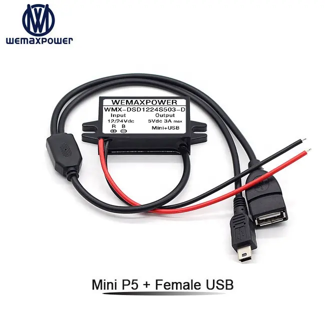 Chargeur de téléphone de voiture Double micro mini chargeur USB 3a 15W 12vdc 24v dc dc convertisseur 12v à 5v