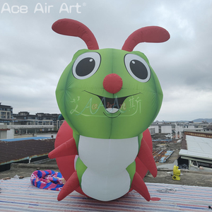4mL Smiling Inflatable Rotten <strong>Apple</strong> with Giant Worm Cartoon Model for Outdoor Event Decoration and Advertising Display