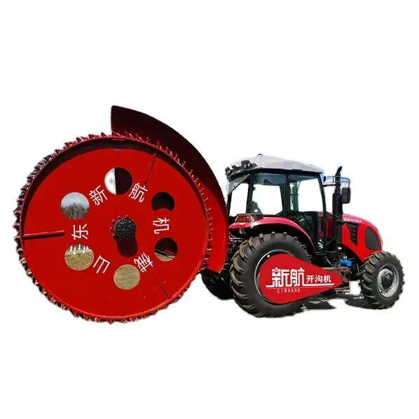 Agricultural Tractor Use Wheel Disc Trencher Ditcher Machine rocky soil tractor mounted rotary ditcher disc trencher