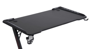 Mesa de ordenador de madera y metal en forma de Z al mejor precio, escritorio de juego negro personalizable con LED y características extensibles para uso doméstico - Product Image 5
