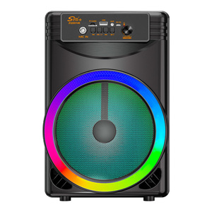 Altavoz Bluetooth recargable portátil con iluminación LED RGB Micrófono de diente azul para Karaoke para uso en computadora