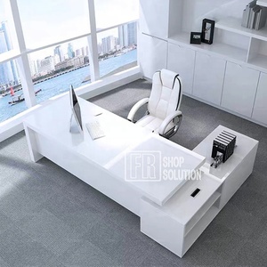 广州老板桌l形电脑桌现代设计办公台桌子抽屉 - Product Image 5