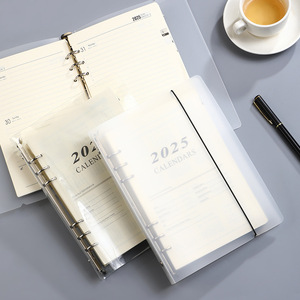 Cubierta de plástico personalizada, 6 anillos, 2025 A5, planificador inglés de hojas sueltas, calendario de carcasa de PP mate, cuaderno de hojas sueltas de PVC transparente - Product Image 3