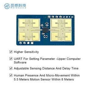 Sensor de Radar de 24G mmwave, módulo de Radar de movimiento de presencia humana, Sensor de presencia de detección de respiración del cuerpo humano