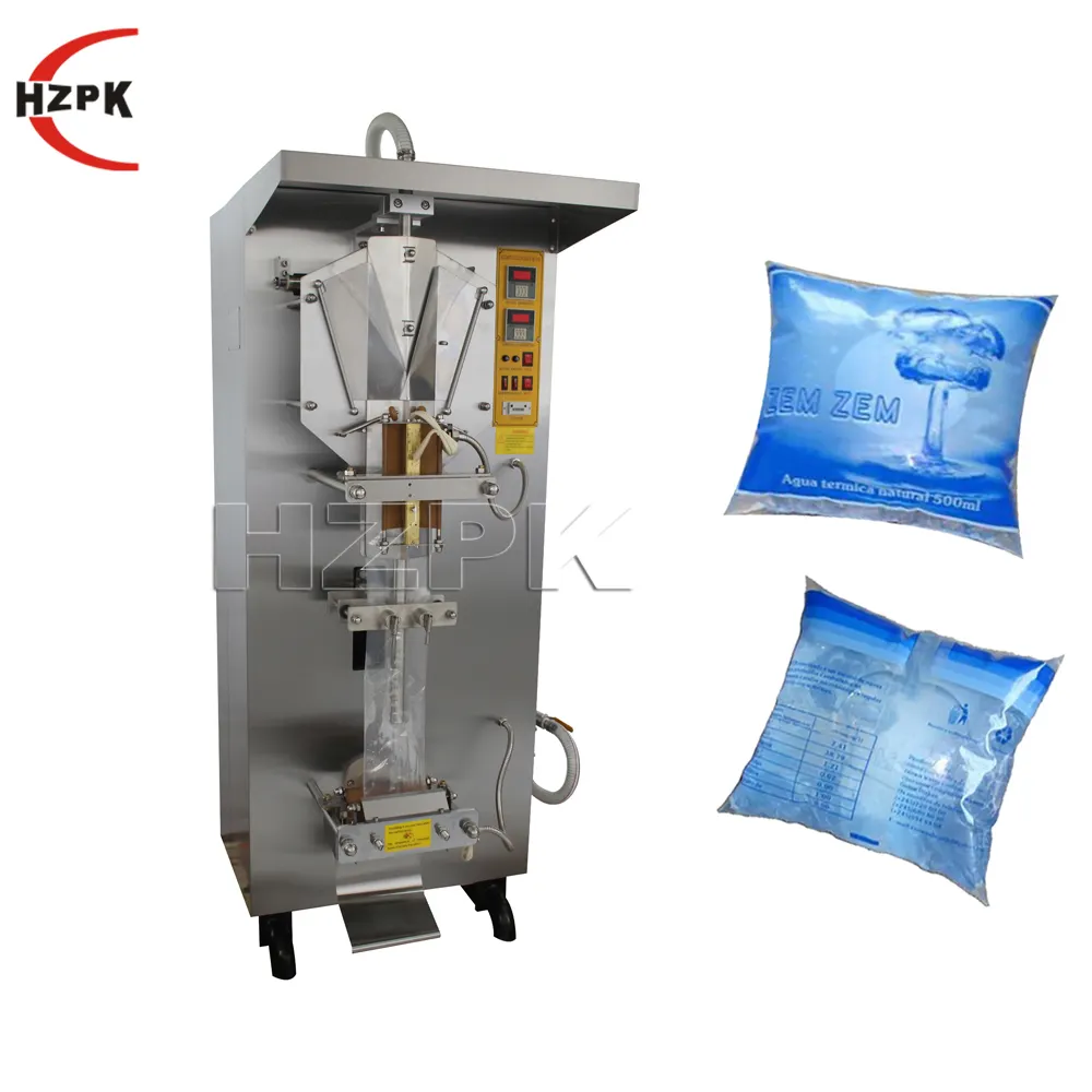 Hzpk אוטומטי מיץ תיק נוזל מים שקית מילוי פאוץ אנכי מילוי טופס חותם אריזה מכונות