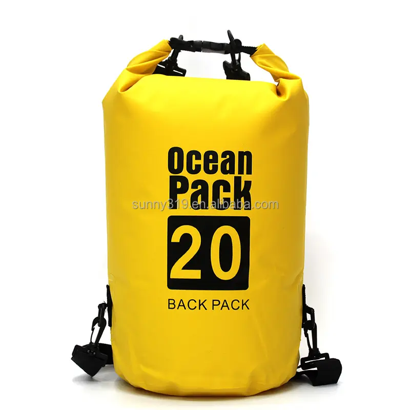 Bolsa seca impermeable para exteriores, bote flotante de pesca, natación, 500d, Pvc, paquete oceánico, 5l, 10l, 15l, 20l, venta al por mayor