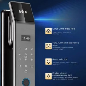Completamente automatico 3D riconoscimento facciale serratura della porta per la casa intelligente WiFi impronta digitale elettronica in lega di alluminio - Product Image 4