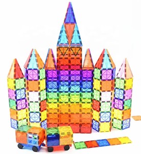 3D gạch từ tính cho trẻ em nhà máy bán buôn nhựa mạnh mẽ thân thiện với môi nam châm khối xây dựng bộ <span class=keywords><strong>60</strong></span> cái phát triển - Product Image 1