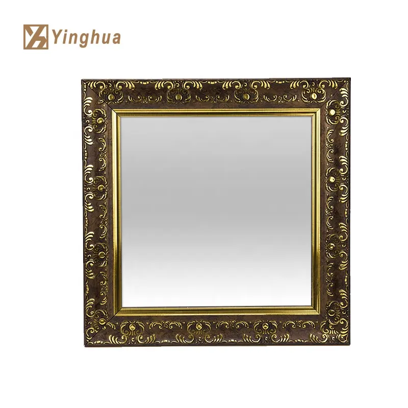 Espelho decorativo de ouro europeu, espelho de parede europeu personalizado de ps, antigo, decoração de casa, quarto, sala de estar, quadro, fábrica