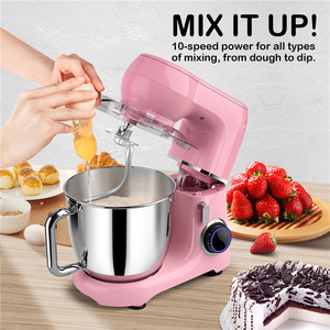 เครื่องผสมดาวเคราะห์3 in 1 1300W สีชมพูเครื่องผสมแป้งไข่แบบเกลียว