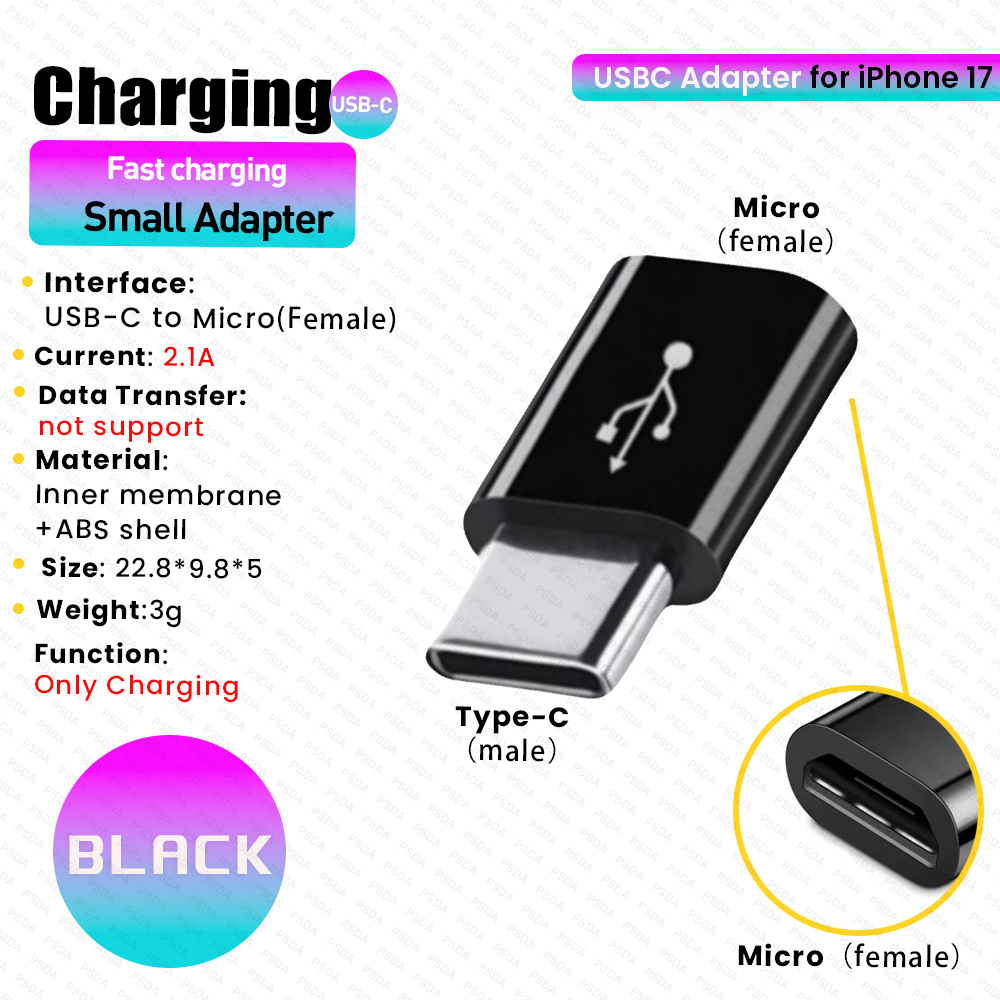 4-ADTYC003-Micro to Type-C BlackCharging