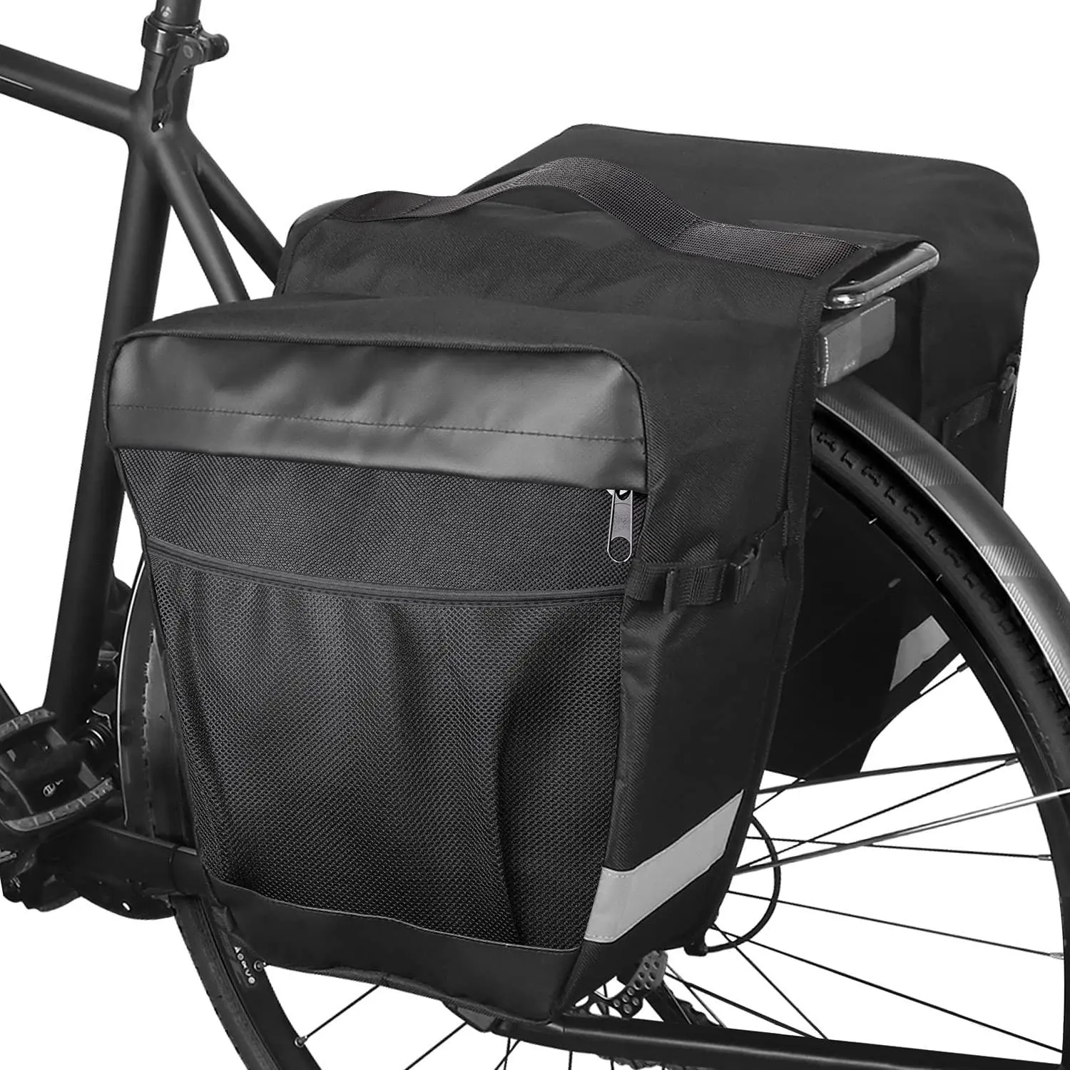 Sacoches de vélo sac de porte-bagages arrière sac de randonnée sac de porte-selle arrière réfléchissant Pack pour épicerie Long voyage à vélo