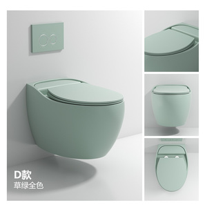 Modern monte yeşil renkli tuvalet kase wc seti commode mat renkli duvar asılı tuvalet - Product Image 5