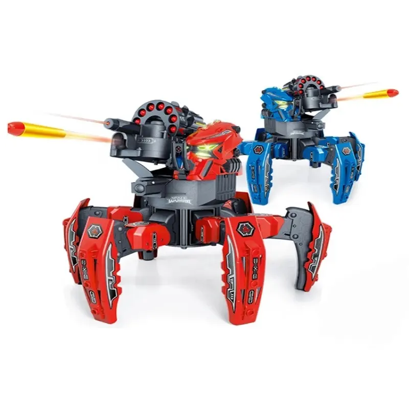 2.4G electric remote control spider robot gravity sensing rc intelligent fighting robot DIY shooting game with double weapon toy