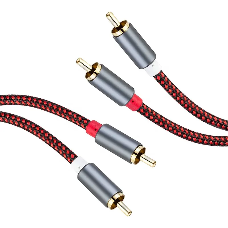 Xcoloque y divisor duplo 2 rca, plugue duplo 2 rca, adaptador de áudio estéreo, macho para macho, coaxial, cabo av kablo