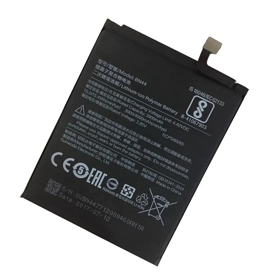 Xiaomi Redmi 5 Plus用4.45v 4000mah BN44携帯電話バッテリー