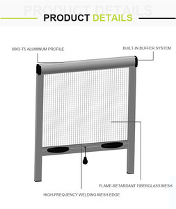 Telaio in alluminio schermato maglie finestre Anti-zanzara insetto verso il basso finestre scorrevoli zanzariera retrattile zanzariera - Product Image 2