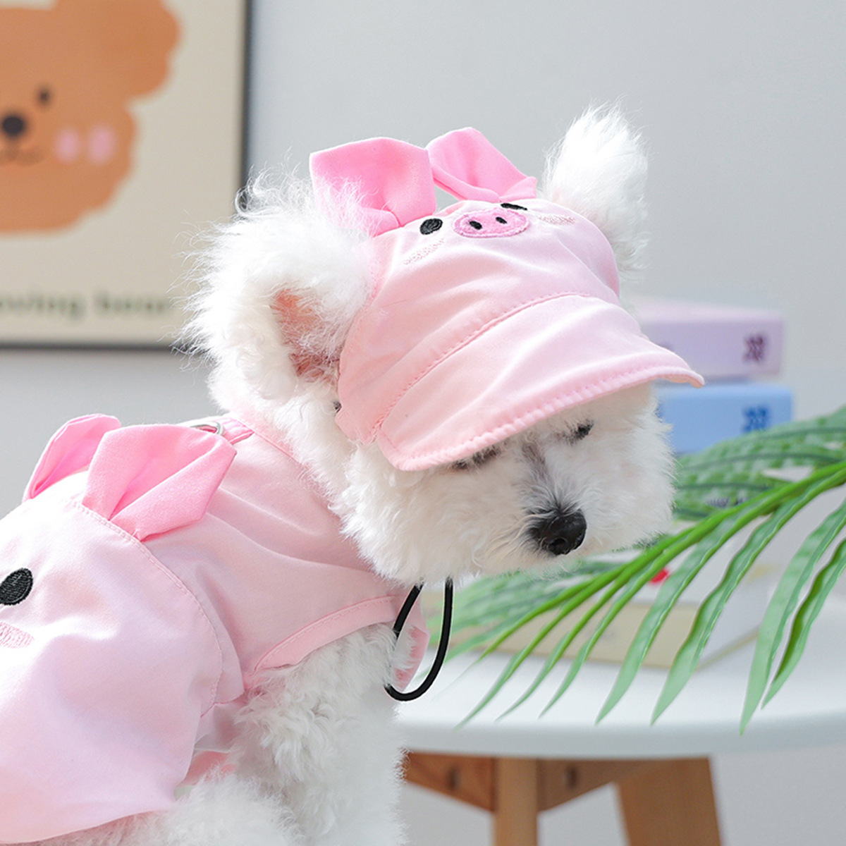 Chapeau de soleil de dessin animé-petit cochon rose