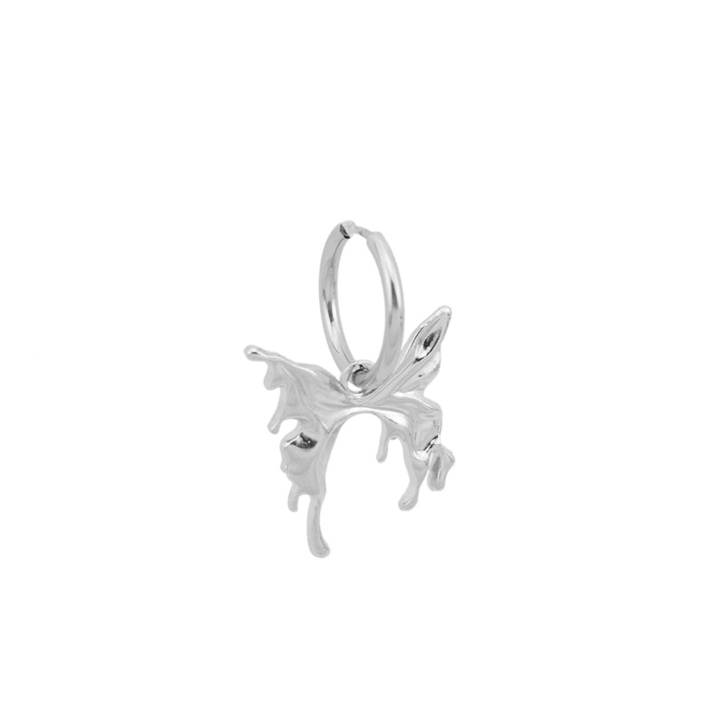 E066-Boucle d'oreille 1 cerceau en argent (oreilles percées, 1 pièce)