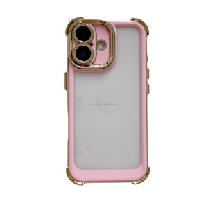 Yeni iki renkli elektroliz uzay kabuk dört köşe anti-damla iPhone16 için uygun telefon kılıfı 15Promax şeffaf kapak 14 13 - Product Image 1