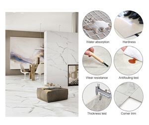 Modern tasarım kaymaz Terracotta yer karosu porselen daire Villa alışveriş merkezi uygulaması için mermer gibi görünüyor - Product Image 6