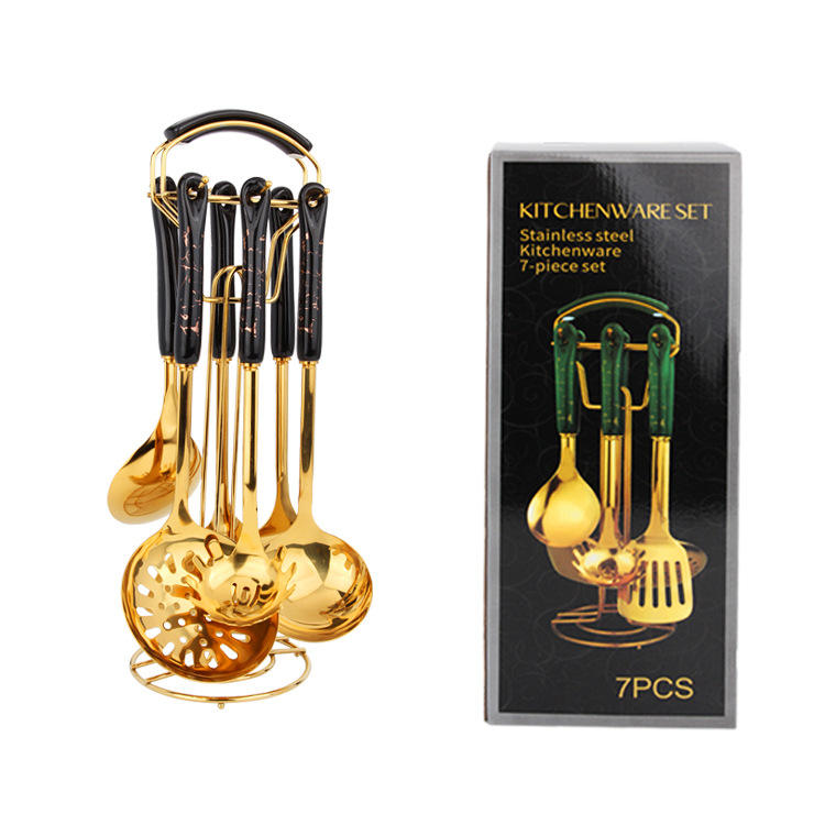 Poignée à bordure dorée, ensemble noir