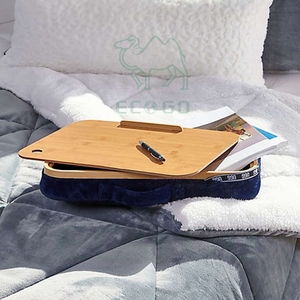 Tablero de escritorio de bambú, multitarea, ordenador portátil, tableta, bandeja para teléfono móvil, soporte de mesa con alfombrilla de ratón integrada - Product Image 1