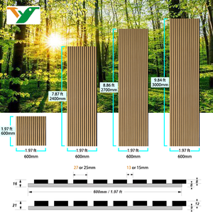 Tianyun Chất lượng cao Pet Acoustic tấm Tường MDF slat tấm Tường Gỗ Veneer akupanel cho phòng khách căn hộ cách âm - Product Image 3
