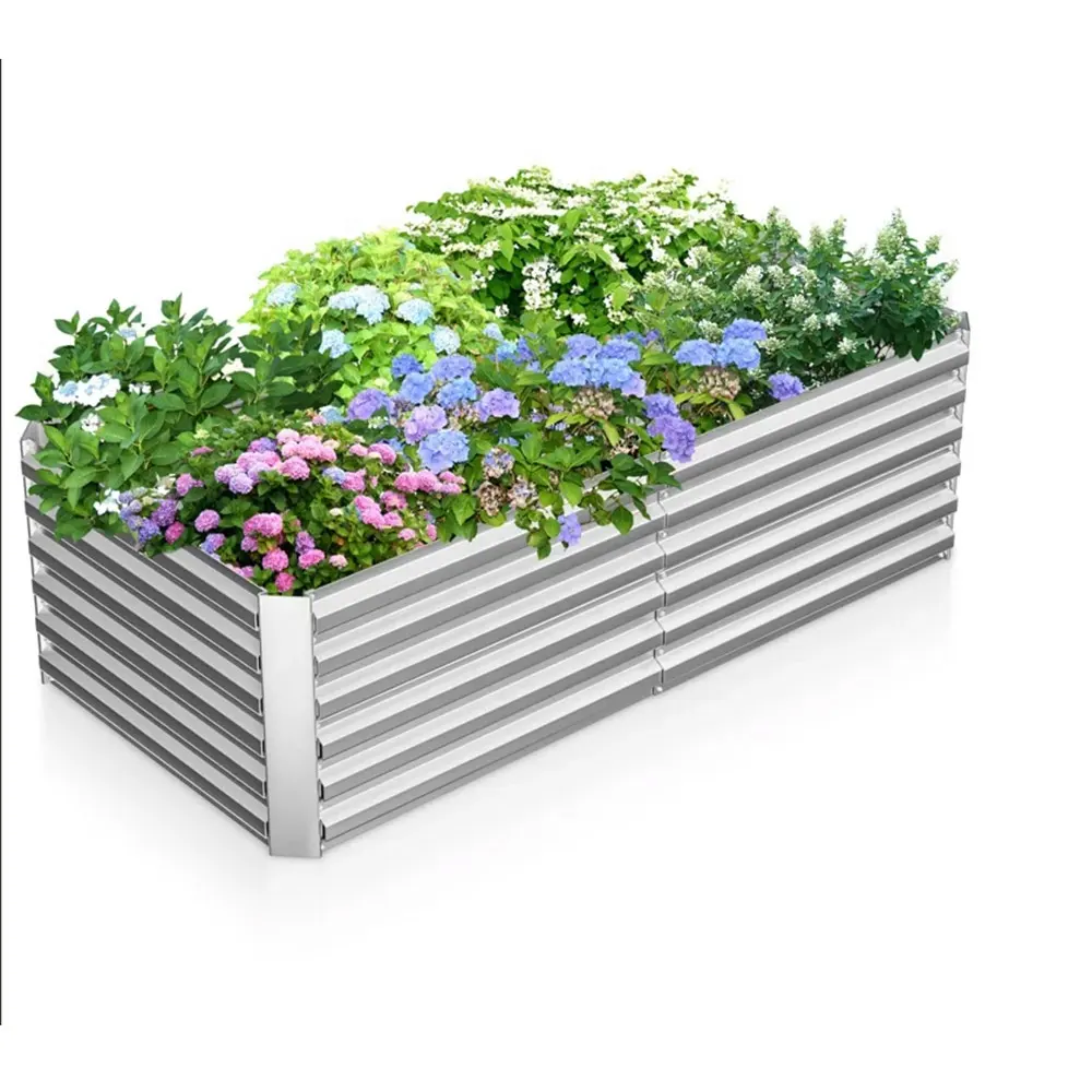 Vegetal modular elevado plantador cama do jardim Box metal canteiro de flores Jardim levantou plantio cama para casa
