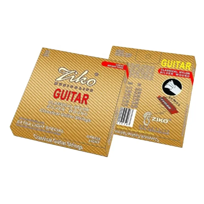 Vendas Diretas da fábrica DPA-028 atacado importado clássico de alta qualidade fio de cobre banhado a prata cordas de guitarra de nylon
