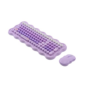 Retro Punk Round Keys Cute Fashionable Girls Like Wireless <strong>Keyboard</strong> and <strong>Mouse</strong> Combination Home Office <strong>Mouse</strong> and <strong>Keyboard</strong> <strong>Combo</strong> - Product Image 3