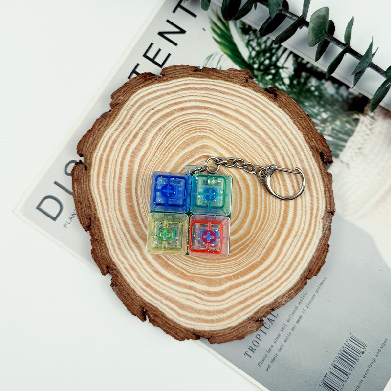 Four key transparent shell-color cap mixed square