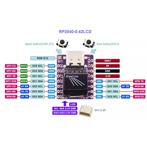 Raspberry Pi Pico Rp2040 scheda di sviluppo con supporto LCD da 0.42 pollici e Microprython - Product Image 6