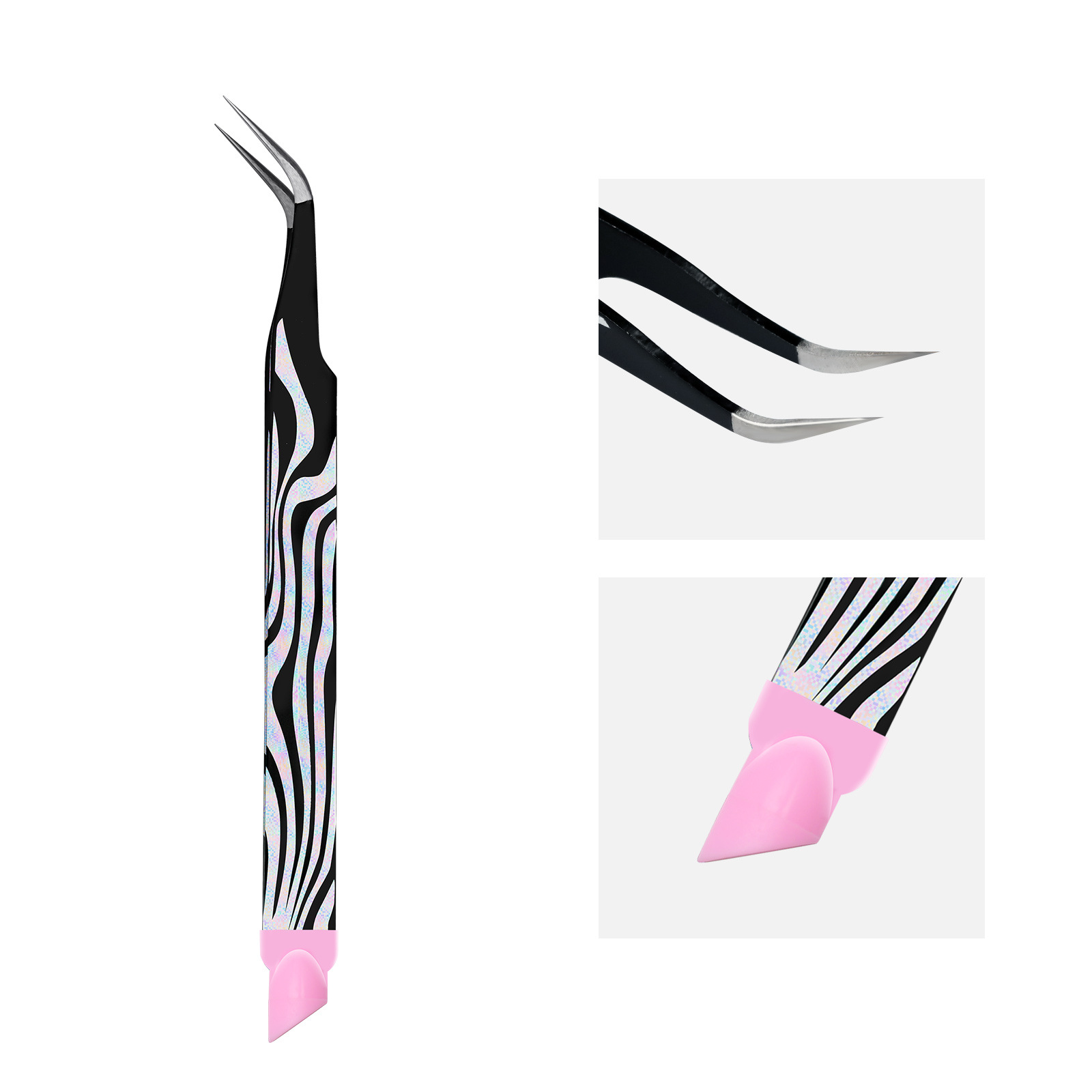 Zebra pattern double-ended tweezers 06 elbow