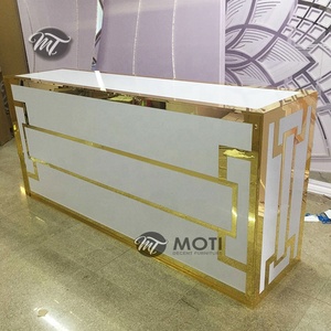 酒店家具大尺寸大圆圆形发光二极管灯金不锈钢棒活动派对台桌 - Product Image 4