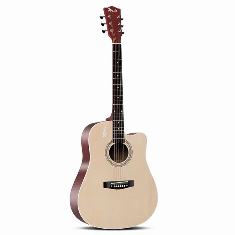 Guitarra acústica para principiantes, fabricante de China, venta al por mayor, borde negro, 41"