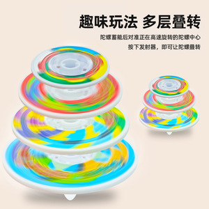HY玩具跨界新款陀螺仪解压玩具亮色旋转四层音乐亲子互动 - Product Image 3